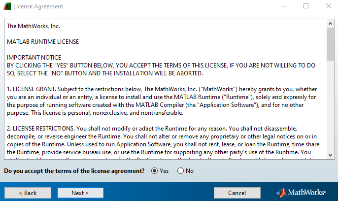 Installer license agreement