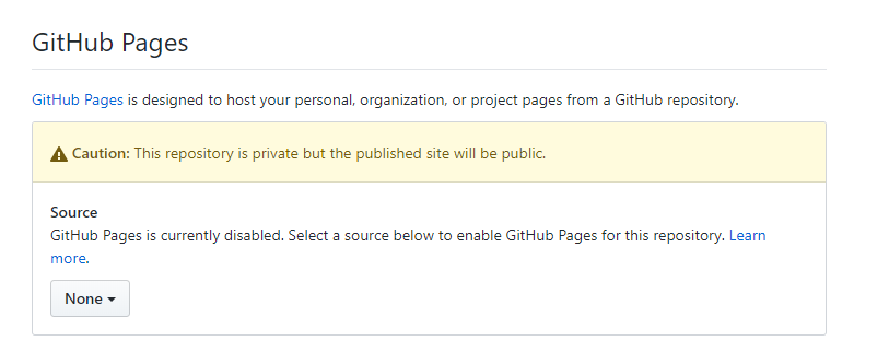 The GitHub pages option